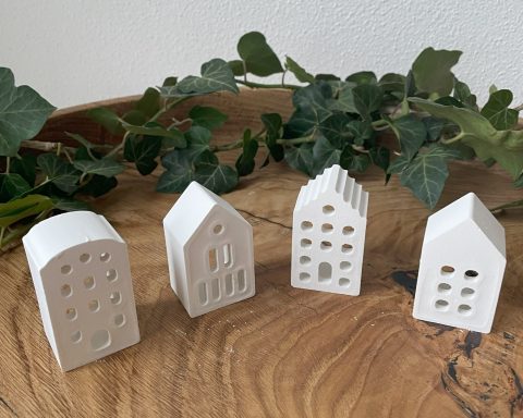 4 er Set Deko Häuschen