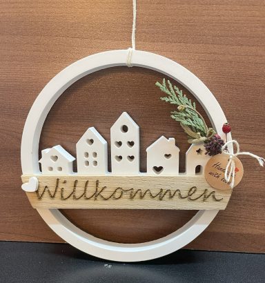Türschild Willkommen